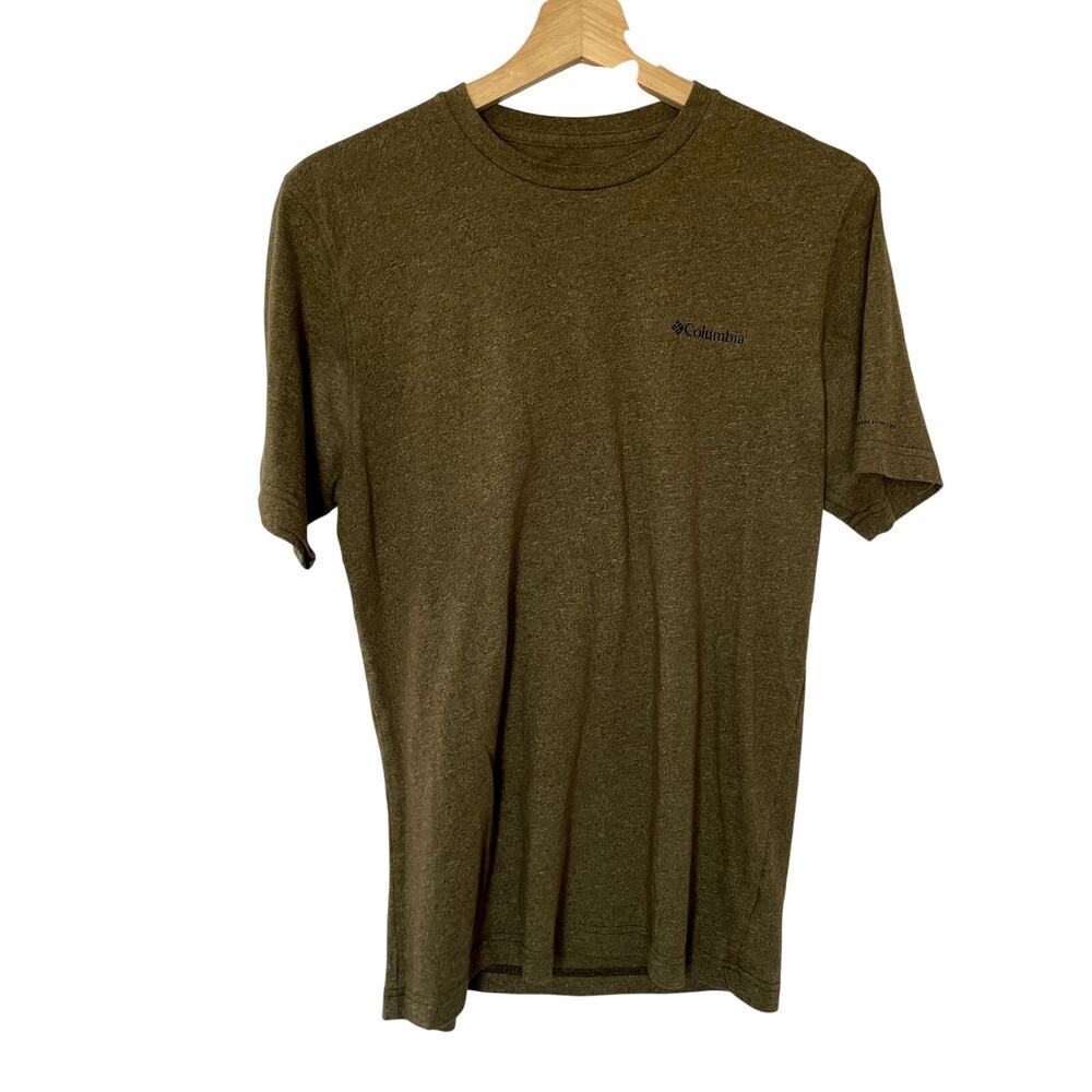 Columbia omni-wick athletic men's short sleeved shirt size small green summer
